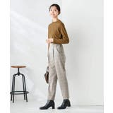 【イージーケア 洗える ストレッチ】裏起毛美ラクるスッキリ見えチェックテーパード… | a.v.v【WOMEN】 | 詳細画像7 