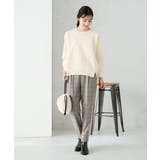 【イージーケア 洗える ストレッチ】裏起毛美ラクるスッキリ見えチェックテーパード… | a.v.v【WOMEN】 | 詳細画像9 