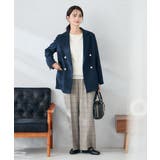 裏起毛美ラクるスッキリ見えチェックワイドパンツ | a.v.v【WOMEN】 | 詳細画像12 