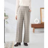 裏起毛美ラクるスッキリ見えチェックワイドパンツ | a.v.v【WOMEN】 | 詳細画像2 