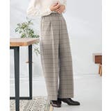 裏起毛美ラクるスッキリ見えチェックワイドパンツ | a.v.v【WOMEN】 | 詳細画像3 