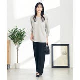 【イージーケア/ストレッチ】美ラクるスッキリ見えワイドパンツ | a.v.v【WOMEN】 | 詳細画像46 