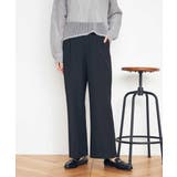 ブラック | 【イージーケア/ストレッチ】美ラクるスッキリ見えワイドパンツ | a.v.v【WOMEN】