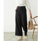 ブラック | 【洗える/ストレッチ】ベルテッドワイドストレートパンツ | a.v.v【WOMEN】