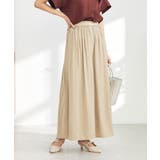 ベージュ | 【洗える/セットアップ対応可】サテンギャザースカンツ | a.v.v【WOMEN】