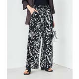 ブラック | 幾何柄プリントイージーパンツ | a.v.v【WOMEN】