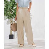 ベージュ | 【洗える】ベルト付きストレートパンツ | a.v.v【WOMEN】