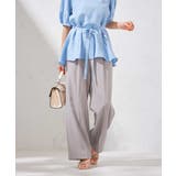 ライトグレー | 【接触冷感/洗える/イージーケア】美ラクるスッキリ見えストライプワイドパンツ | a.v.v【WOMEN】