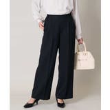 ブラック | 【洗える/イージーケア/毛玉になりにくい】美楽るスッキリ見えワイドパンツ | a.v.v【WOMEN】