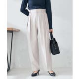 グレージュ | 【洗える/裏起毛】タックテーパードパンツ | a.v.v【WOMEN】