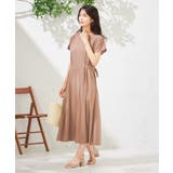 モカ | 【UVカット/速乾/イージーケア】ウエストベルトフレアワンピース | a.v.v【WOMEN】