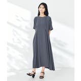 ダークグレー | 【接触冷感/洗える/ストレッチ/UVカット】ウエスト切り替えドルマンワンピース | a.v.v【WOMEN】