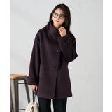 ボルドー | スタンドカラーミディコート | a.v.v【WOMEN】