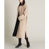 ベージュ | ウールカシミヤノーカラーロングコート | a.v.v【WOMEN】