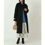 ブラック | ウールカシミヤノーカラーロングコート | a.v.v【WOMEN】