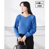 ブルー | 【低身長サイズ】【洗える/UVカット】プリーツライクニット | a.v.v【WOMEN】