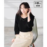 ブラック | 【低身長サイズ】【洗える/UVカット】プリーツライクニット | a.v.v【WOMEN】