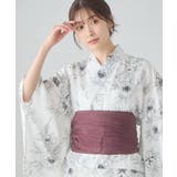 ホワイト | 二部式で簡単に着られる!セパレート浴衣 3点セット【接触冷感 洗える | a.v.v【WOMEN】