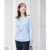 【洗える/ストレッチ】ボウタイメタルチャームブラウス | a.v.v【WOMEN】 | 詳細画像3 