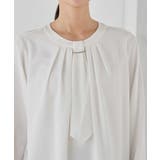 【洗える/ストレッチ】ボウタイメタルチャームブラウス | a.v.v【WOMEN】 | 詳細画像35 