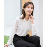 ホワイト | 【洗える】ボウタイ風ブラウス | a.v.v【WOMEN】