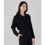 ブラック | 【洗える】ボウタイ風ブラウス | a.v.v【WOMEN】