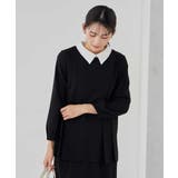 2WAYサテン襟付きペプラムブラウス | a.v.v【WOMEN】 | 詳細画像34