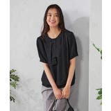 ブラック | 【ストレッチ/洗える】チャーム付きボウタイブラウス | a.v.v【WOMEN】