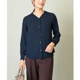 ネイビー | Vネックタックブラウス | a.v.v【WOMEN】