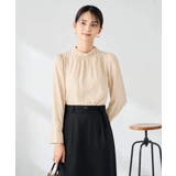 【洗える】プチハイネックギャザードビードットブラウス | a.v.v【WOMEN】 | 詳細画像1 