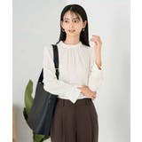 【洗える】プチハイネックギャザードビードットブラウス | a.v.v【WOMEN】 | 詳細画像16 