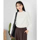 【洗える】プチハイネックギャザードビードットブラウス | a.v.v【WOMEN】 | 詳細画像17 