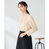 【洗える】プチハイネックギャザードビードットブラウス | a.v.v【WOMEN】 | 詳細画像4 