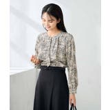 ベージュ | 【洗える】プリントケープ風ブラウス | a.v.v【WOMEN】