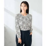 ホワイト | 【洗える】プリントケープ風ブラウス | a.v.v【WOMEN】