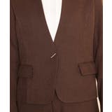 【セットアップ対応】ブラウン バーボタン付きキーネックジャケット | a.v.v【WOMEN】 | 詳細画像11