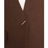 【セットアップ対応】ブラウン バーボタン付きキーネックジャケット | a.v.v【WOMEN】 | 詳細画像12