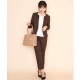 【セットアップ対応】ブラウン バーボタン付きキーネックジャケット | a.v.v【WOMEN】 | 詳細画像2