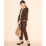 【セットアップ対応】ブラウン バーボタン付きキーネックジャケット | a.v.v【WOMEN】 | 詳細画像3