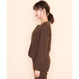 【セットアップ対応】ブラウン バーボタン付きキーネックジャケット | a.v.v【WOMEN】 | 詳細画像6