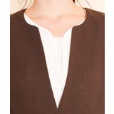 【セットアップ対応】ブラウン バーボタン付きキーネックジャケット | a.v.v【WOMEN】 | 詳細画像8