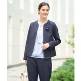 【洗える/イージーケア/ストレッチ】ダブルクロスキーネックジャケット | a.v.v【WOMEN】 | 詳細画像3 