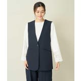 【洗える/イージーケア/ストレッチ】ダブルクロスVネックジレ | a.v.v【WOMEN】 | 詳細画像10 