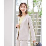 【洗える ストレッチ セットアップ対応】ダブルクロスVネックノーカラージャケット | a.v.v【WOMEN】 | 詳細画像1 