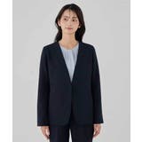 【洗える ストレッチ セットアップ対応】ダブルクロスVネックノーカラージャケット | a.v.v【WOMEN】 | 詳細画像18 