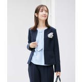 【洗える/ストレッチ/セットアップ対応】ダブルクロスキーネックジャケット | a.v.v【WOMEN】 | 詳細画像2