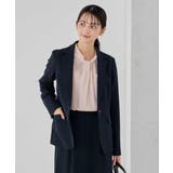 ネイビー | 【洗える/ストレッチ/セットアップ対応】ダブルクロステーラードジャケット | a.v.v【WOMEN】