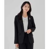 ブラック | 【洗える/ストレッチ/セットアップ対応】ダブルクロステーラードジャケット | a.v.v【WOMEN】