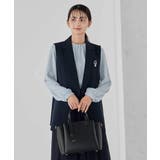 【洗える/ストレッチ/セットアップ対応】ダブルクロステーラードジレ | a.v.v【WOMEN】 | 詳細画像2 