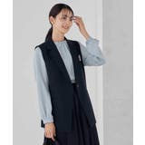 【洗える/ストレッチ/セットアップ対応】ダブルクロステーラードジレ | a.v.v【WOMEN】 | 詳細画像3 